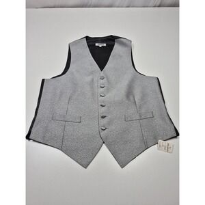 Lubiam Suit Vest Mens M Gray 100% Polyester Paisley Tuxedo Formal Wedding